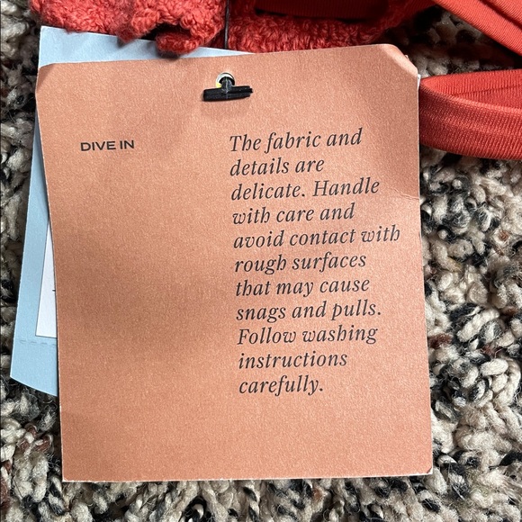 Shade & Shore Orange Crochet Triangle Bikini Top Size XS | NWT - Picture 6 of 7